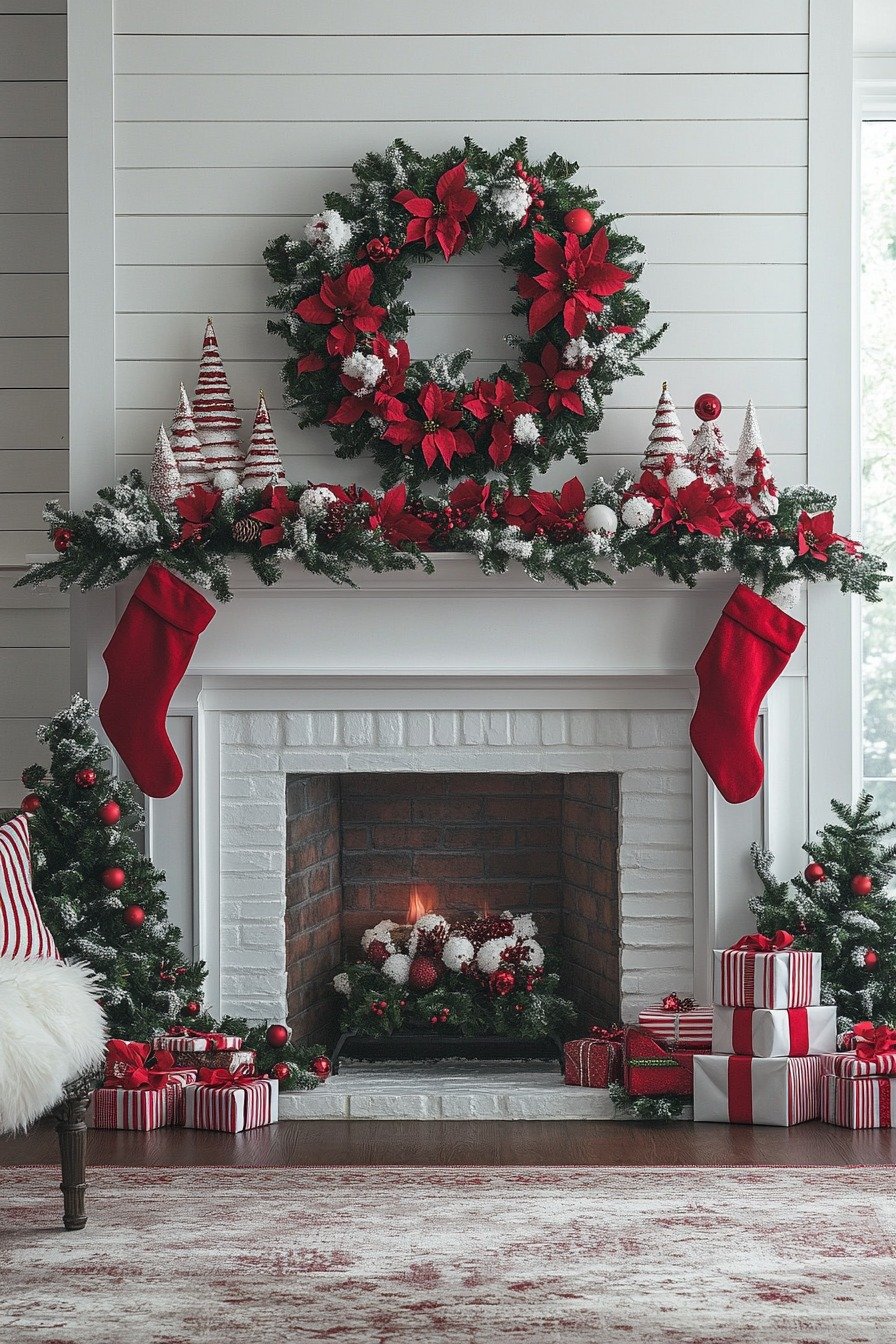 Candy-Cane Mantel Joy